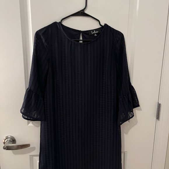Lulus Navy Blue Subtle Striped Dress/Shift Size XS - Picture 1 of 3